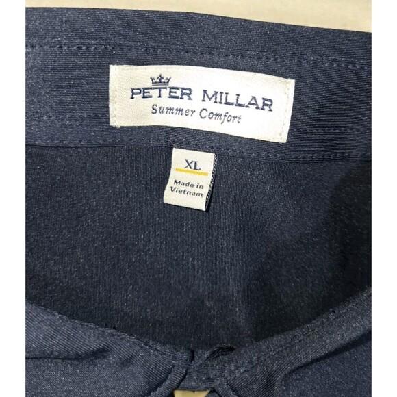Peter Millar Summer Comfort Polo Mens XL Solid Blue - Picture 5 of 9